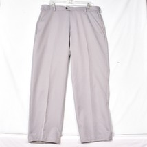 IZOD Golf Tour Performance Pants Slacks Flat Front 36x30 Gray Some Spots - $18.07