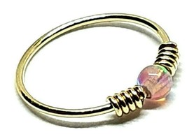 Anello al naso opale, gemma rosa da 9 ct, 8 mm, estremità a spirale, 22 g... - £17.96 GBP