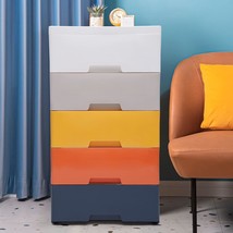 Woqlibe Dresser Drawer Organizers, Plastic Dresser With 5 Drawers, Tall Storage - £94.72 GBP