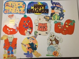  Lot Of 10 Vintage Halloween Cardboard Cutouts - £23.23 GBP
