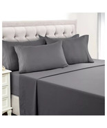  Gray Bed Sheets Set (4-PC)   Egyptian Comfort Deep Pocket Gray Full Que... - $28.49+