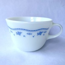 Pyrex Morning Blue Flower Cup Coffee Tea Corning NY Mid Century Microwave Safe - £7.91 GBP