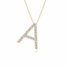 ANGARA Diamond Uppercase Alphabet Letter A-Z Initial Pendant in 14K Yellow Gold - £378.71 GBP+