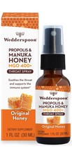 1/27 Wedderspoon Propolis and Manuka Honey Throat Spray, Original Honey,... - $18.80