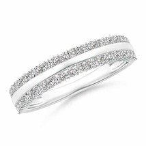 ANGARA Railroad Diamond Anniversary Band in 14K Gold (Grade-IJI1I2, 0.46... - £689.92 GBP