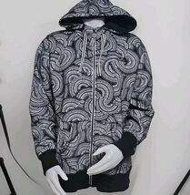 The North Face Jacket Womens XL Black Polynesian Tattoo Loose Fit Zip Ho... - $36.46