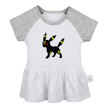 Funny Umbreon Pattern Newborn Baby Girls Dress Toddler Infant Cotton Clothes Top - £10.45 GBP