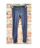 Athleta Girl Drawstring Ribbed Heather Gray Leggings w/ Pockets Large 12 - $39.66 CAD