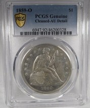 1859-O PCGS Genuine Cleaned AU Details Seated Liberty Dollar Coin AM857 - $742.50