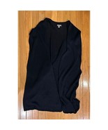 J Jill Women&#39;s Sleeveless Cardigan Crochet Knit Linen Blend Navy Blur Si... - $17.99