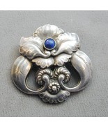 Early Georg Jensen Sterling Lapis Art Nouveau Brooch Pin 97 - $8,527.43 MXN