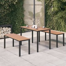 Garden Dining Set Brown and Black Steel and Wood Plastic Composites - $8,892.07 MXN