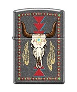 Dear Skull W/Feathers Iron Stone  Zippo Lighter - $37.95