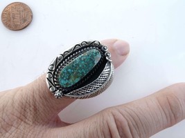 sz5 Navajo Old Pawn Sterling High Grade Nevada Turquoise ring - £146.64 GBP