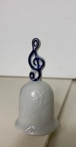 Porcelain Bell With Music Note Vintage Vtg White Blue  - £19.24 GBP