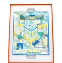 Hermes Les Cavaliers Change Tray Porcelain Ashtray Blue Green Plate - £679.93 GBP