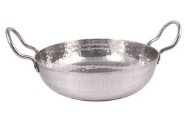 Stainless Steel Hammered Cookware deep Deep FryinG Kadai Kadhai 4.5 LITER - $170.83