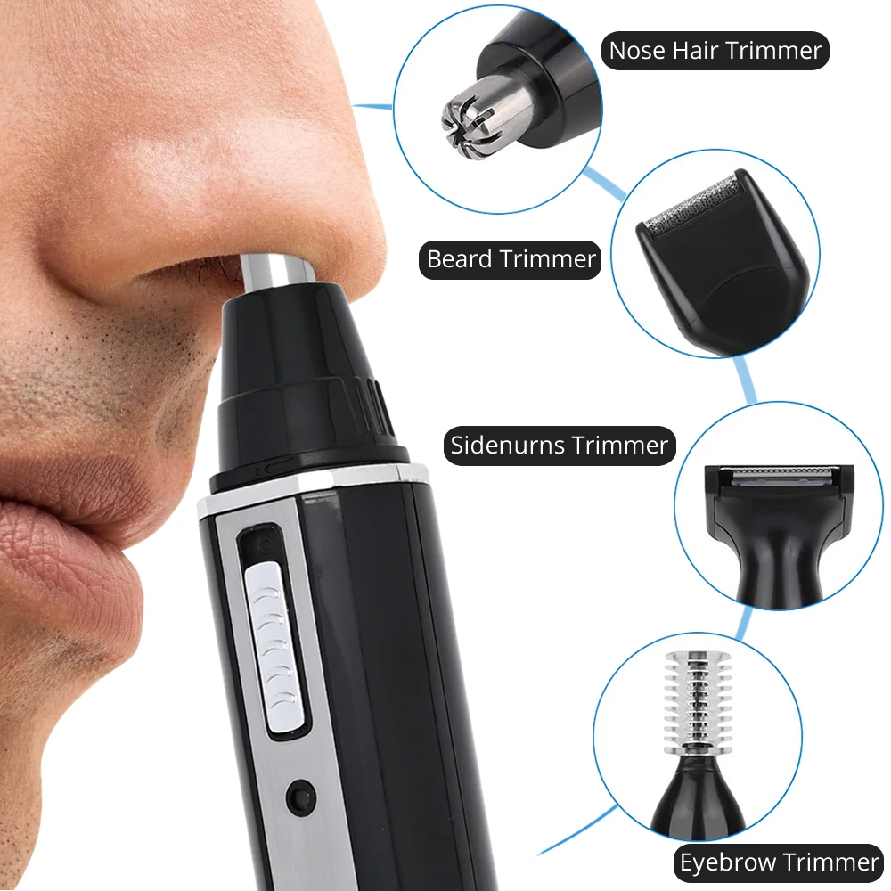 House Home New 4 in 1 Electric Ear Nose Hair Trimmer Hair Clipper Chargeable Bea - £35.17 GBP