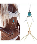 Sexy Women Bikini Crossover Harness Waist Belly Body Chain Tassel Jewelr... - €16,32 EUR