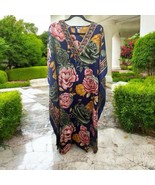 NWT WINLAR Women Dress Tunic Multicolor Floral bright Beach OS Boho Summer - $26.72