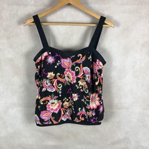 MIRACLESUIT Black Floral Tankini Top Size M/L - £10.73 GBP