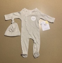 Lot of 4 Burt&#39;s Bees Micro Stripe Organic Cotton Jumpsuit Knot Hat Set P... - $32.00