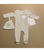 Lot of 4 Burt&#39;s Bees Micro Stripe Organic Cotton Jumpsuit Knot Hat Set P... - $608.21 MXN