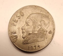 1974 UN PESO Mexican MEXICO 1 PESO Circulated Coin José María Morelos - $17.42