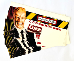 Lot 15 Max Headroom Catch the Wave Coca Cola Point of Sale Display Cards... - $38.69