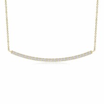 ANGARA Diamond Curved Bar Pendant Necklace in 14K Gold | (Grade-HSI2, 0.25 Ctw) - £789.58 GBP