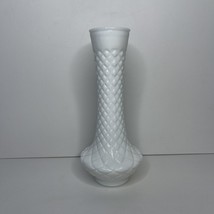 Vintage RANDALL Quilted Diamond Patterned Milk Glass Bud Vase 9” Cottage-core - $11.30