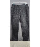 Soft Surroundings Jeans Womens M Black Print Skinny Stretch Pull On Pants  - £21.35 GBP