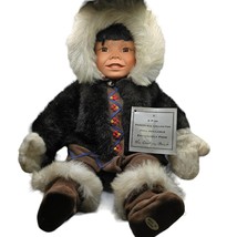 1992 Ethnic Eskimo Porcelain Doll by Danbury Mint Collectors Doll Vintage - £35.90 GBP