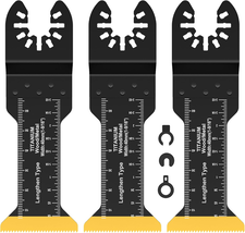 3 PCS Titanium Oscillating Saw Blades with 3 Spacer Adapters for Wood, E... - €15,66 EUR