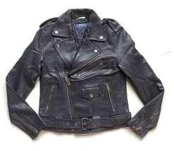 Polo Ralph Lauren Women&#39;s Leather Moto Jacket Worldwide Shipping FTP-0018 - $474.41
