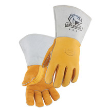 Black Stallion Premium Grain Lined Black Elkskin Stick Welding Gloves, S - £71.13 GBP