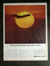 Vintage 1965 Boeing 727 720 707 Jet  Airplane Spanish Full Page Original Ad  721 - £5.22 GBP