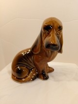 Vintage Handcrafted Ceramic Made in Brazil Bloodhound/ Bassett Hound Figurine - £16.35 GBP