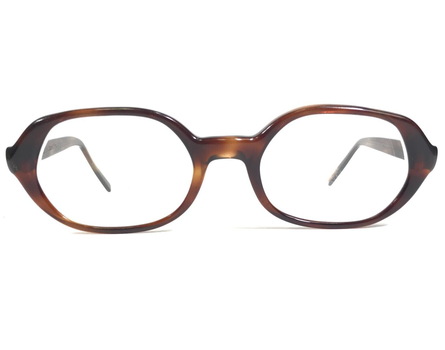 Vintage Bausch and Lomb 5 1/2 Eyeglasses Frames Brown Tortoise Hexagon 45-23-130 - $37.11