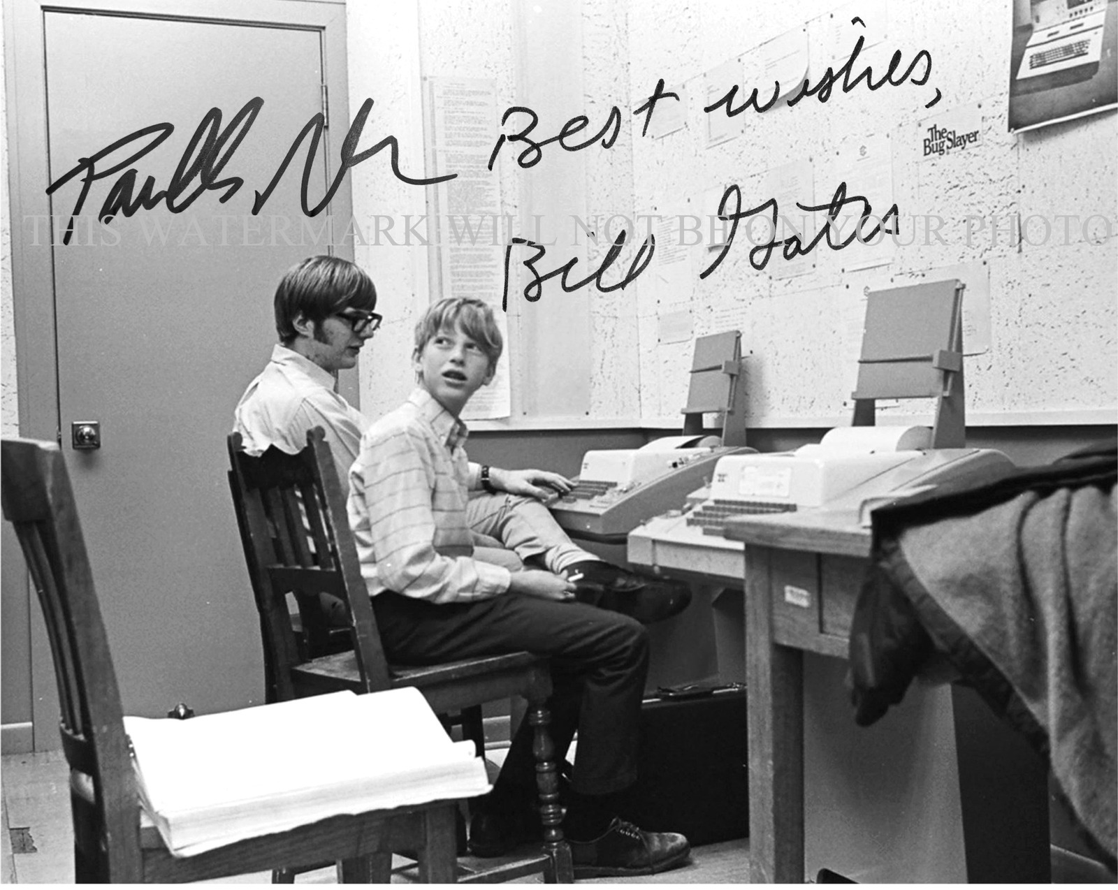 BILL GATES AND PAUL ALLEN SIGNED AUTOGRAPH 8x10 LEGEDARY GENIUSES