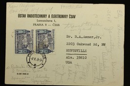 Vintage Postal History Postcard CSSR Czechoslovakia USA 1965 Radio Engineering - £14.03 GBP