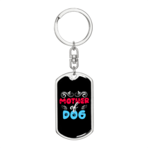Mother of Dog Red Blue  Stainless Steel or 18k Gold Premium Swivel Dog Tag Keyc - £30.01 GBP+