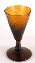 Antique Dark Amber Swirl Glass Glassware Stemware - $20.00