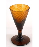 Antique Dark Amber Swirl Glass Glassware Stemware - £16.02 GBP
