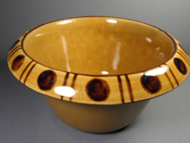 Studio Art Pottery Bowl Gold with Brown Dots Glazed 5.5&quot;x 2.5&quot; Handmade ... - £11.56 GBP