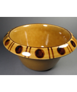 Studio Art Pottery Bowl Gold with Brown Dots Glazed 5.5&quot;x 2.5&quot; Handmade ... - £11.66 GBP