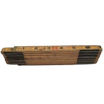 Lufkin Extension Ruler X46 Red End Wood Brass Folding 72&quot;- Vtg - £8.10 GBP