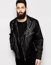 Hidesoulsstudio Mens Black Real Leather Jacket for Men #165 - £102.23 GBP