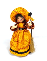 2011 Annalee Doll 9&quot; Halloween GOOD WITCH Glitter Dress 301711 Orange Black - $23.70