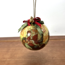 Vintage Caffco Old Santa Christmas Ball Hanging Ornament Holiday Decor - $10.95